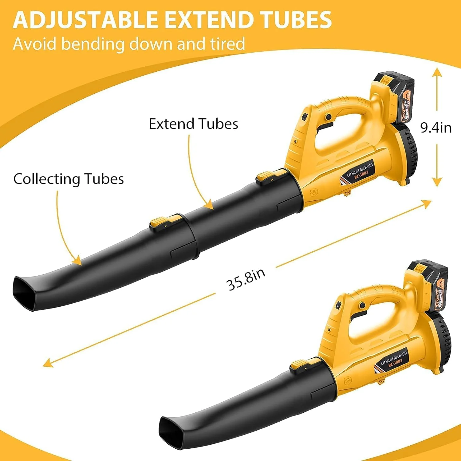دمنده برگ شارژی با 2 باتری قدرتمند و شارژر، دمنده برقی برای مراقبت از چمن، دمنده برگ سبک وزن شارژی برای برف روبی