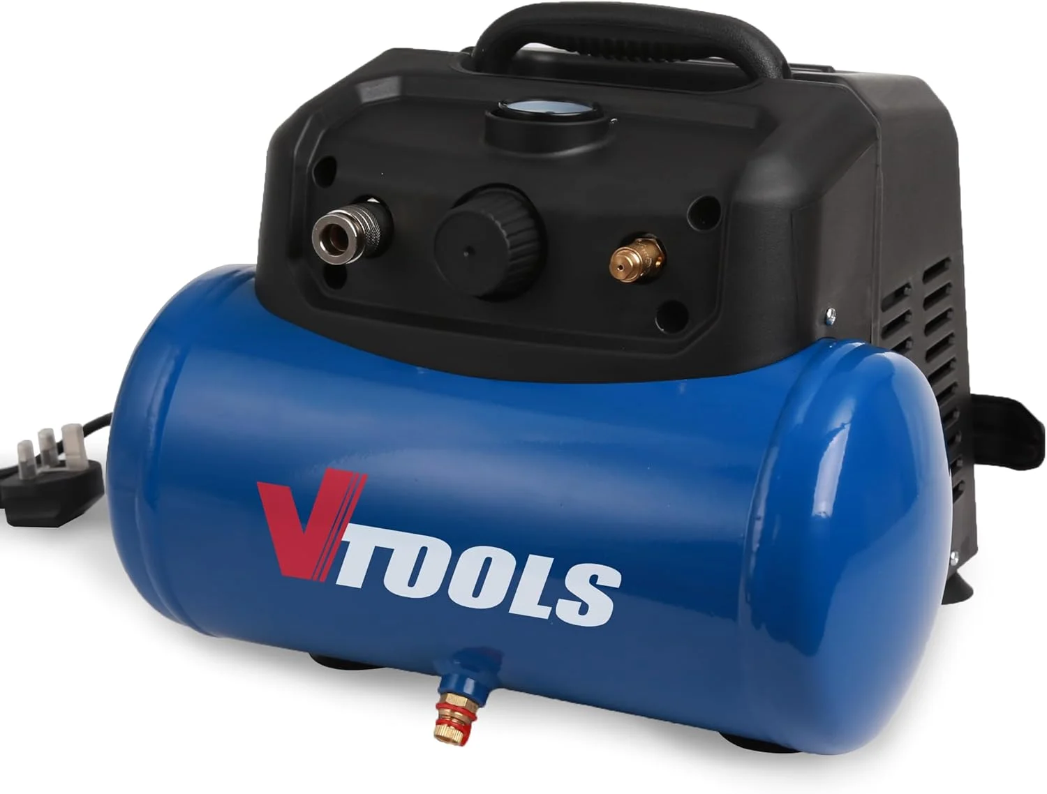 کمپرسور هوای قابل حمل 6 لیتری VTOOLS با موتور 1.5 اسب بخار، 8 بار، مدل Vt1301