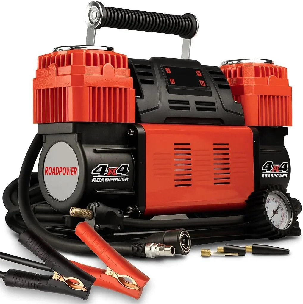 کمپرسور هوای دو سیلندر دیجیتال ROADPOWER، جریان هوای فوق العاده برای خودرو، کامیون و سایر وسایل بادی به همراه کیف حمل، مدل RP-AC958