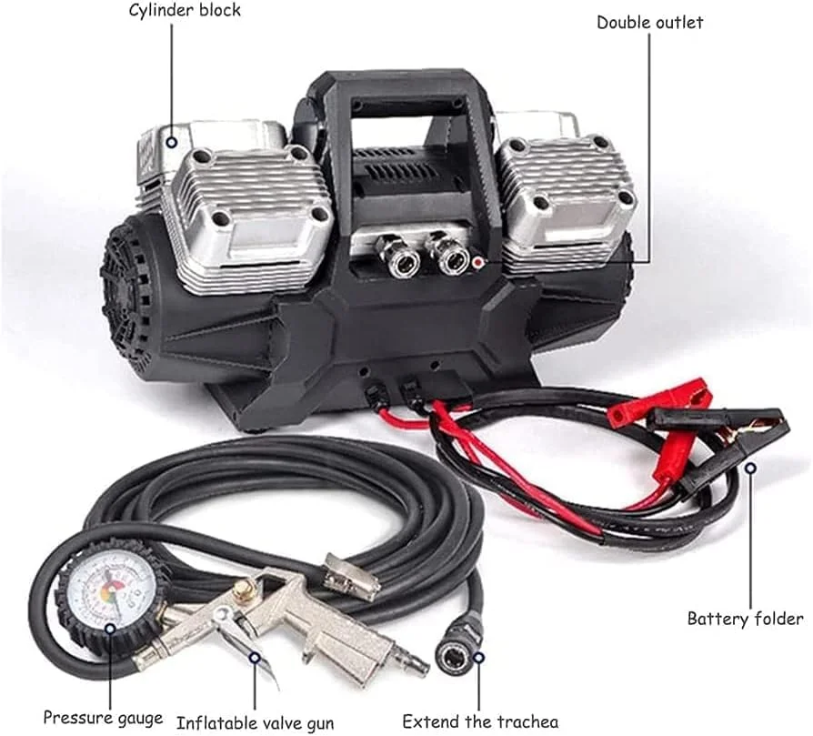کمپرسور هوای خودرو توبی، 4 سیلندر، فوق العاده قوی، جریان هوای عالی، قابل حمل، 150 PSI