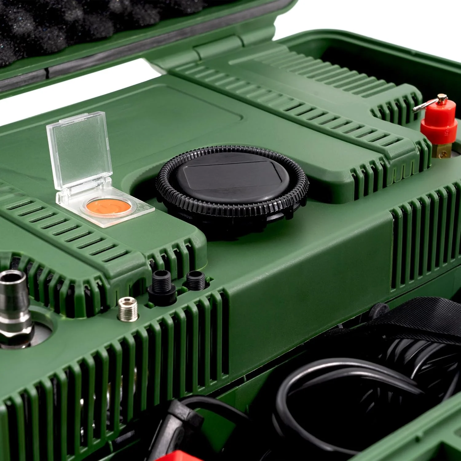 کمپرسور هوای دو سیلندر ROADPOWER فوق العاده قوی برای خودرو، جریان هوای عالی، قابل حمل 180 PSI، آمپر 80A، 12 ولت، مناسب برای خودرو، کامیون، دوچرخه، توپ و سایر وسایل بادی به همراه جعبه حمل