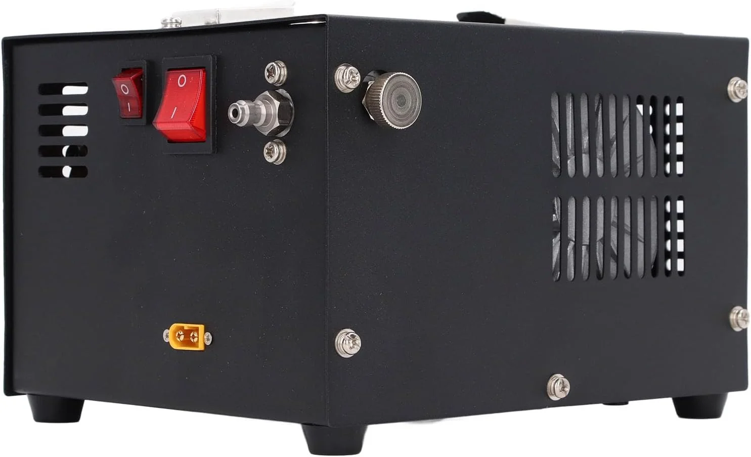 کمپرسور هوا Goshyda، کمپرسور قابل حمل 4500PSI/30Mpa، تغذیه شده توسط خودرو 12 ولت DC، بدون آب/روغن، کمپرسور پینت بال با فن خنک کننده 12500 دور در دقیقه