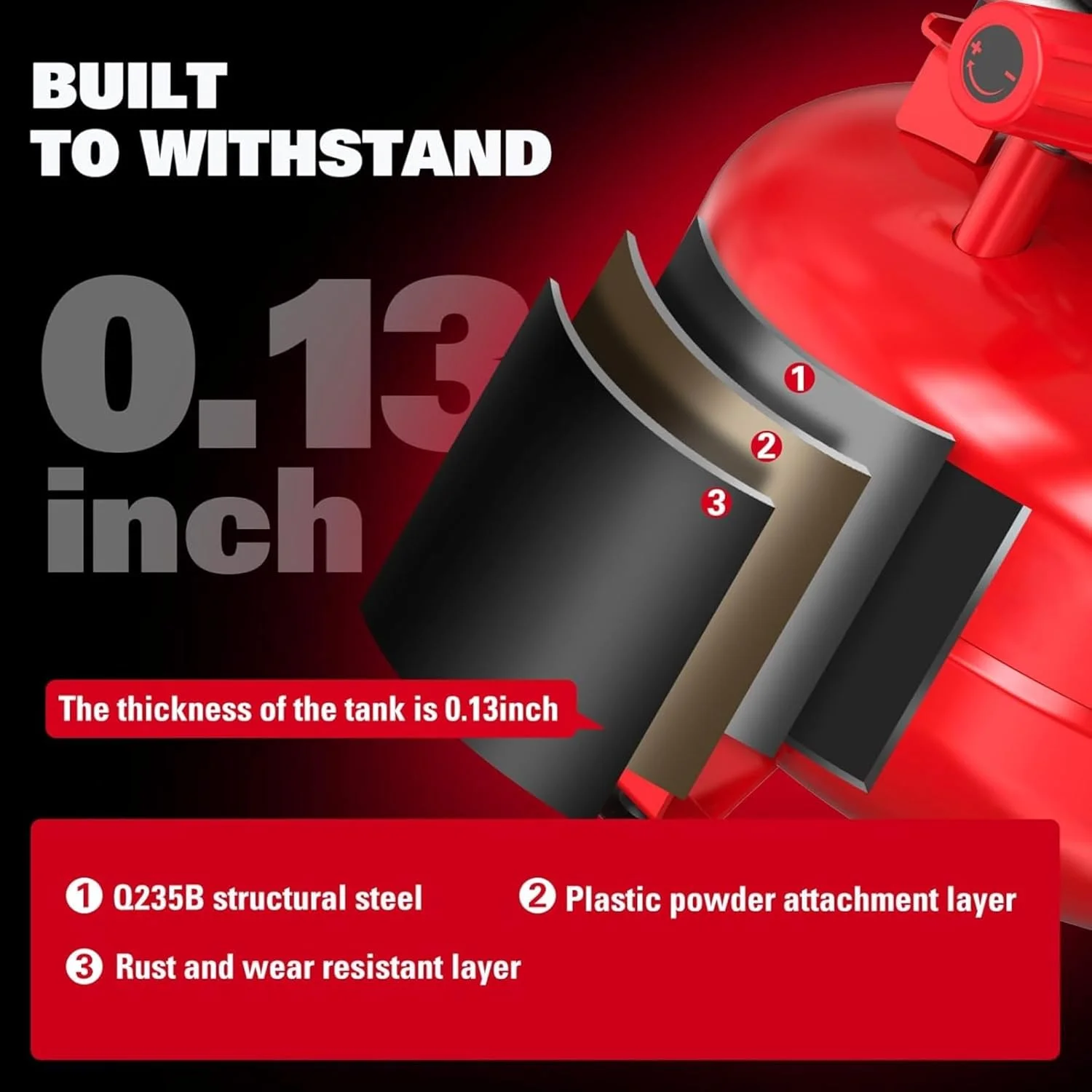 کمپرسور هوای بدون روغن ۲۳ لیتری Ecomax | موتور ۱۴۰۰ واتی UMC، فشار ۸-۱۰ بار، جریان هوای ۸۹ لیتر در دقیقه، مخزن پنکیکی | طراحی کم صدا و بدون نیاز به نگهداری