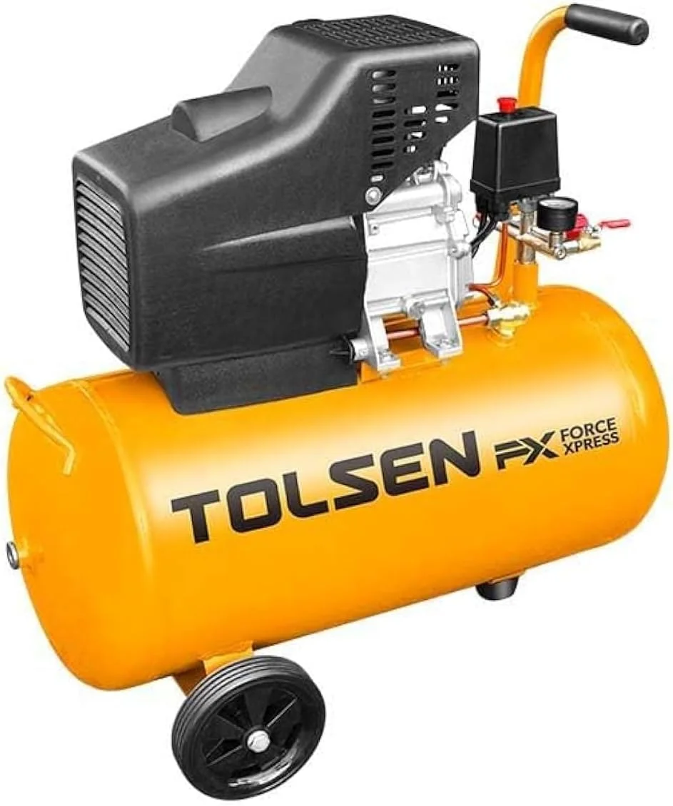 کمپرسور هوا 1500 وات تولسن، ظرفیت 24 لیتر، زرد