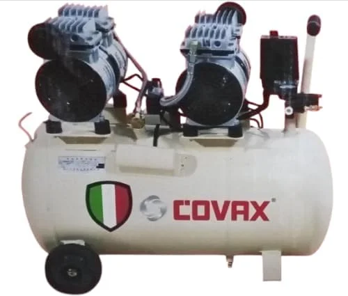 کمپرسور هوای سایلنت با دو سر و کیت گیج باد، 550 وات، 50 لیتر