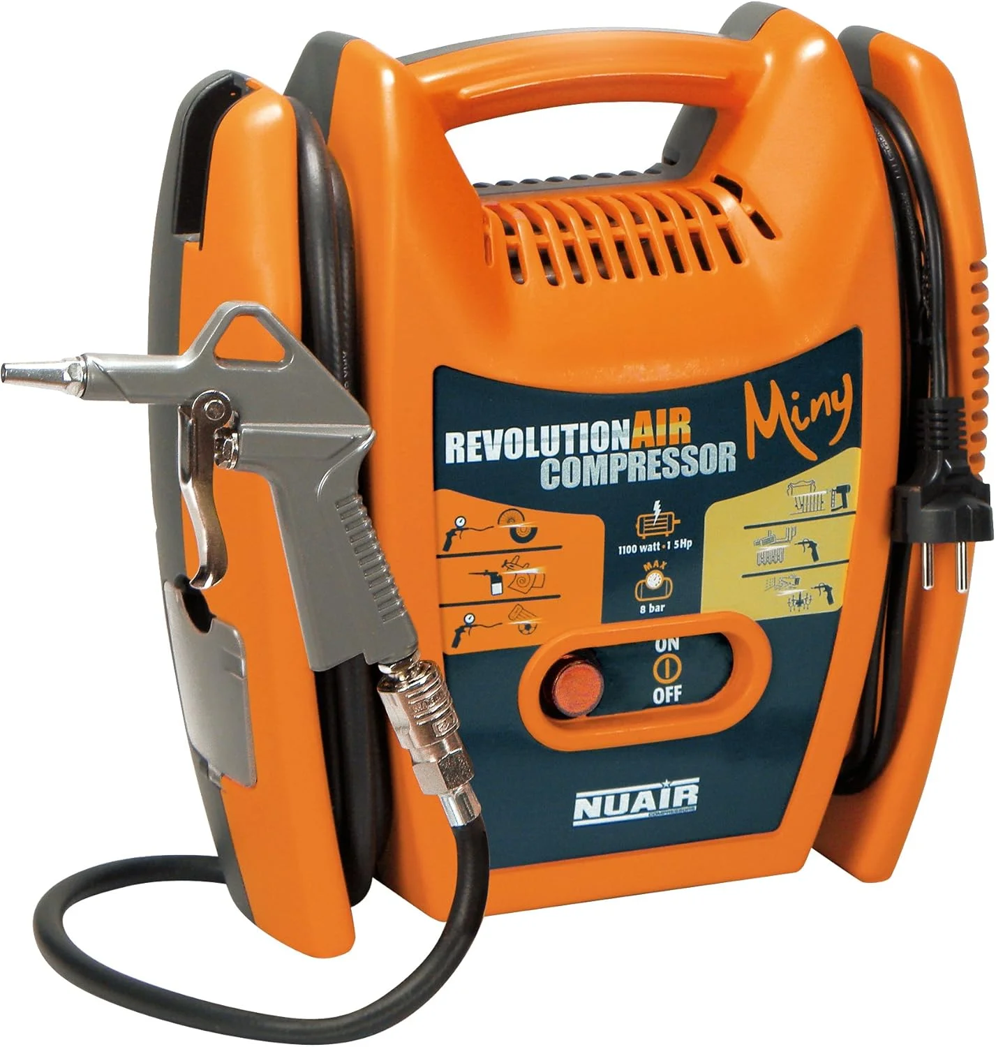 کمپرسور هوای کوچک RevolutionAIR Miny، 230 ولت، نارنجی