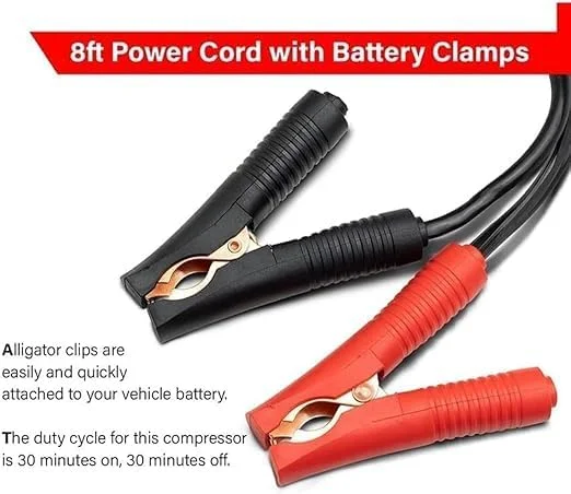 کمپرسور هوای قابل حمل سنگین | دو سیلندر | 300 لیتر در دقیقه، 10 بار | شلنگ 8 متری با درجه | برای اتومبیل | شاسی بلند | کامیون