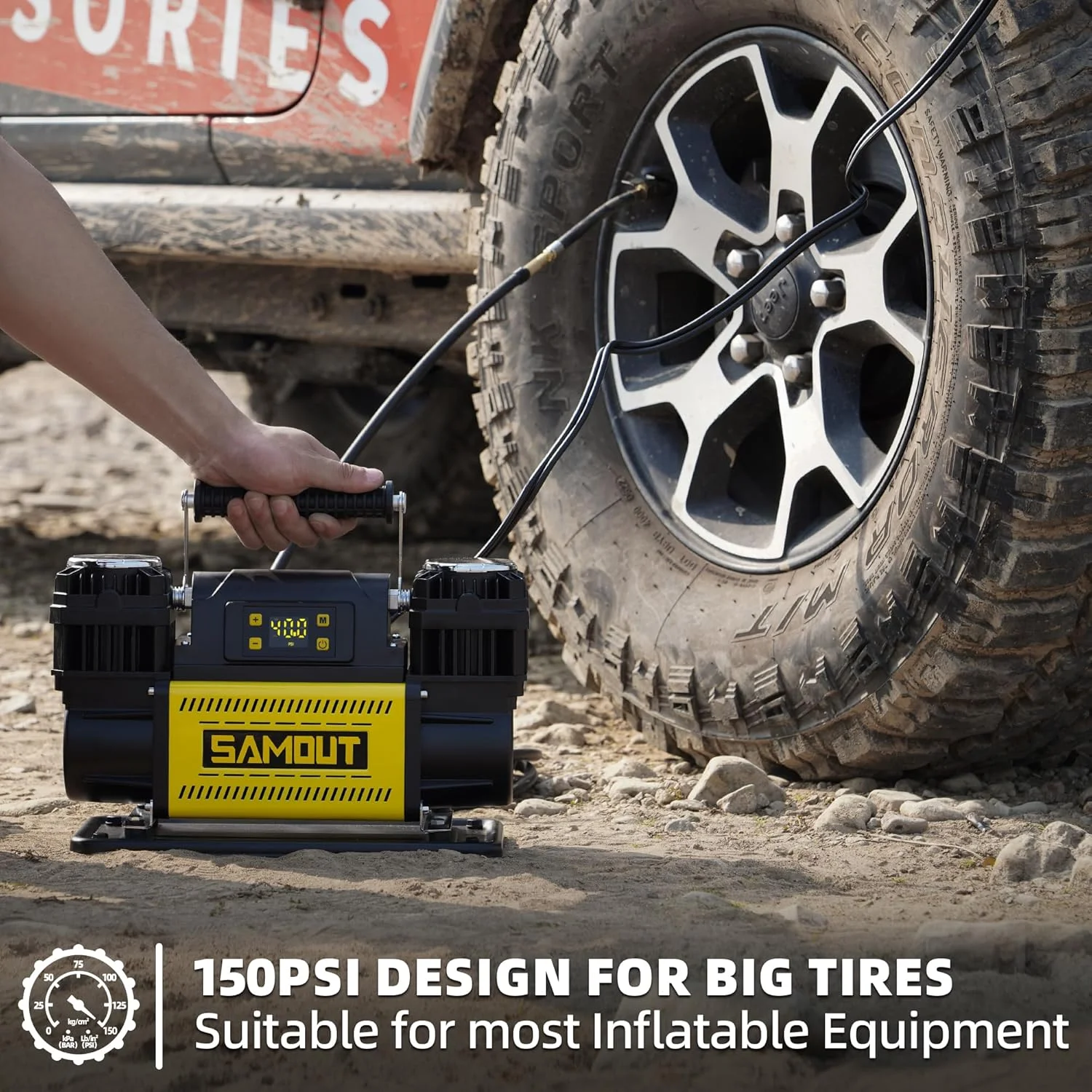 کمپرسور هوای دیجیتال آفرود SAMOUT مدل SMAC35ST با حجم 12.3CFM و فشار 150PSI