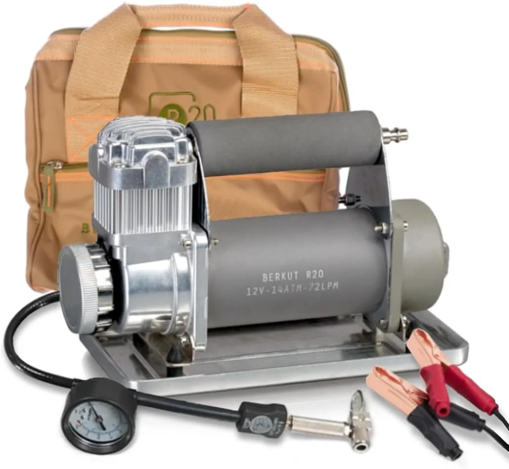 کمپرسور هوا خودرو BERKUT SPECIALIST R20 مناسب خودروهای 4x4 | تنظیم باد و باد کردن تایر با عملکرد بالا | لوازم جانبی ضروری خودرو برای شهر و خارج از جاده | 12 ولت DC