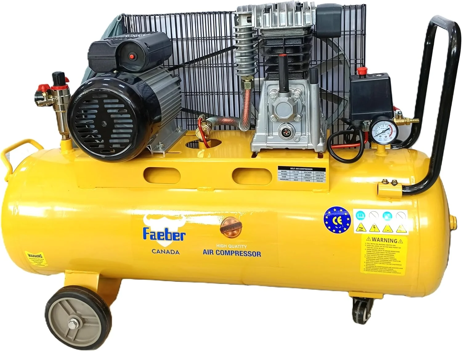 کمپرسور هوای سیم دار فایبر، 100 لیتری، 2.0 اسب بخار