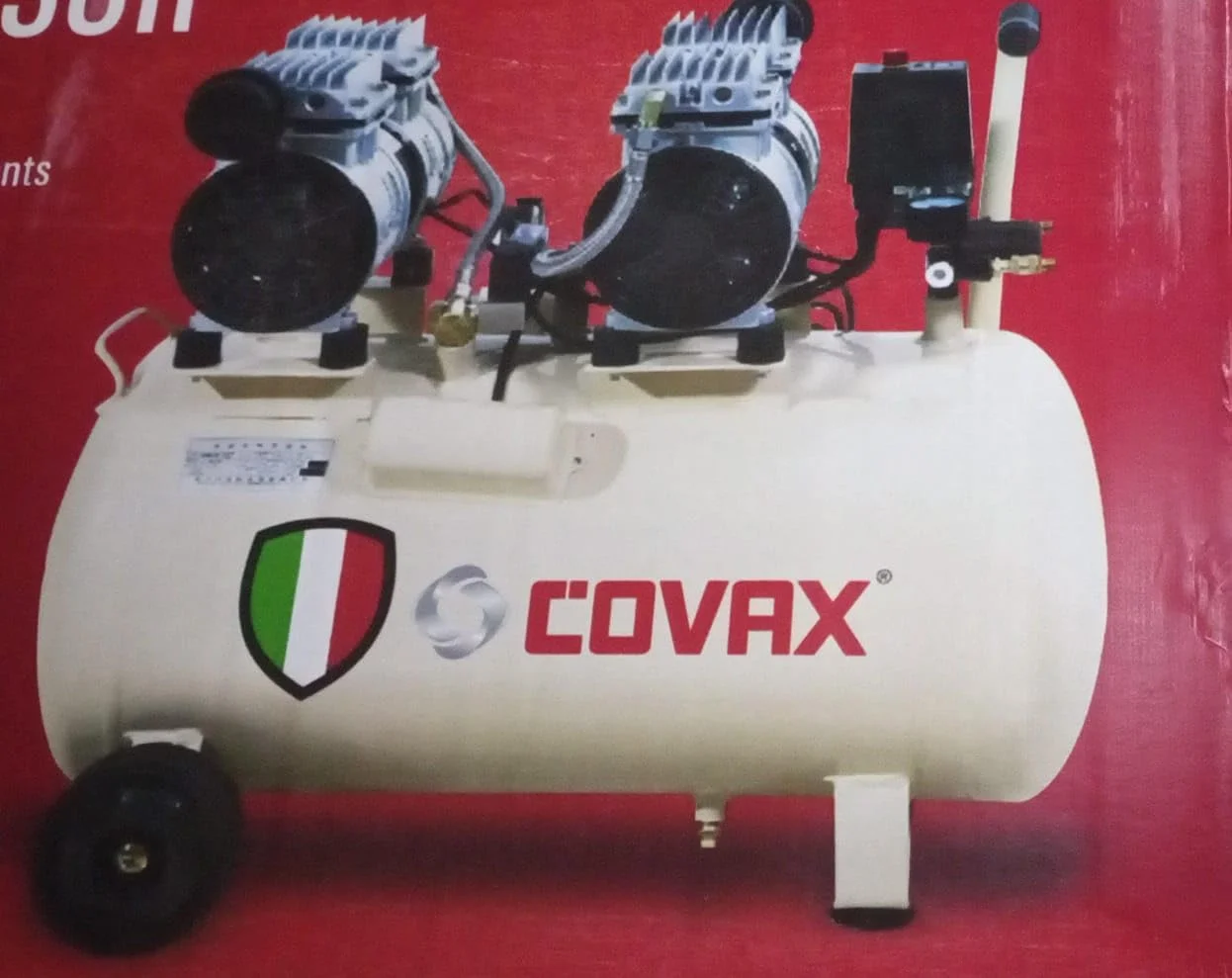 کمپرسور هوای سایلنت FHT با دو سر و کیت گیج باد، 550 وات، 50 لیتر کمپرسور هوای سایلنت FHT با دو سر و کیت گیج باد، 550 وات، 50 لیتر