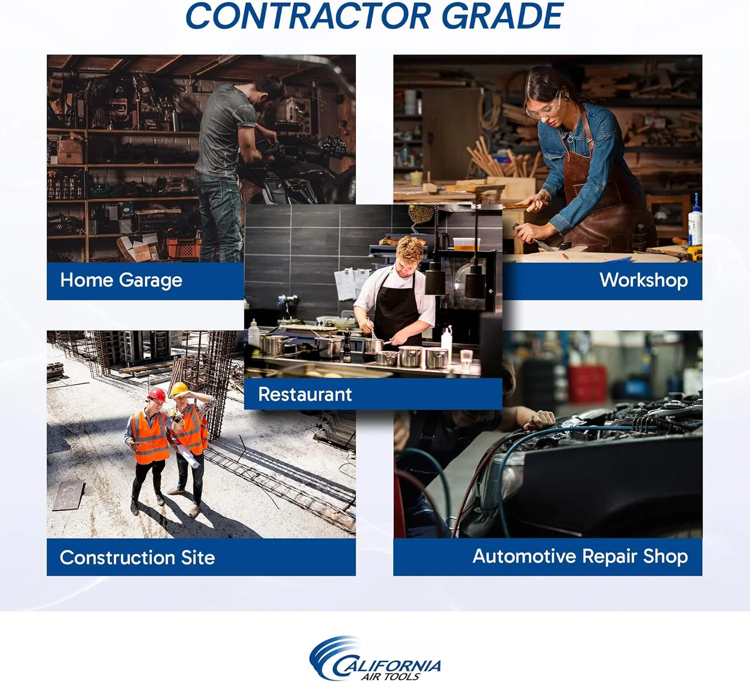 کمپرسور هوای فوق العاده بی صدا، بدون روغن و قدرتمند 2 اسب بخار کالیفرنیا ایر تولز مدل 10020C-22060