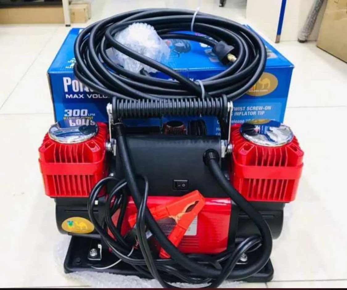 کمپرسور هوای قابل حمل 2 سیلندر با کیف حمل، 320 لیتر در دقیقه، ساختار فلزی سنگین کمپرسور هوای قابل حمل 2 سیلندر با کیف حمل، 320 لیتر در دقیقه، ساختار فلزی سنگین