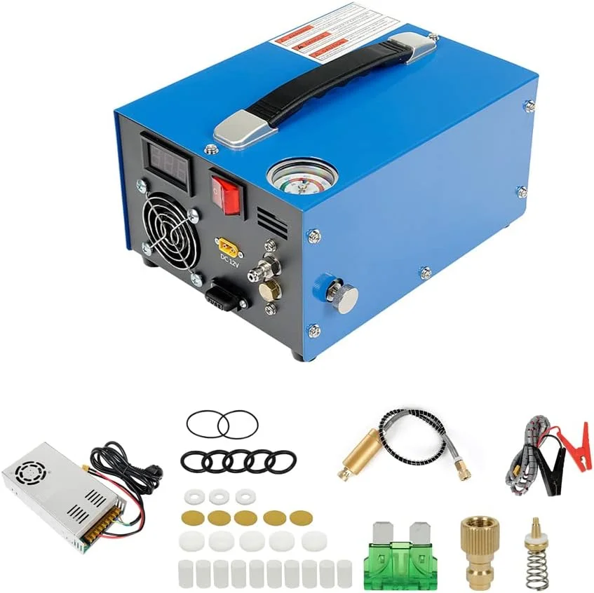 کمپرسور فشار قوی 4500PSI با بارومتر، پمپ کمپرسور PCP قابل حمل هوشمند، پمپ باد خودرو مناسب فضای باز DOOMUN