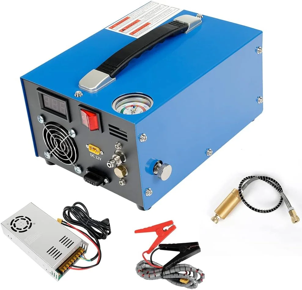 کمپرسور فشار قوی 4500PSI با بارومتر، پمپ کمپرسور PCP قابل حمل هوشمند، پمپ باد خودرو مناسب فضای باز DOOMUN