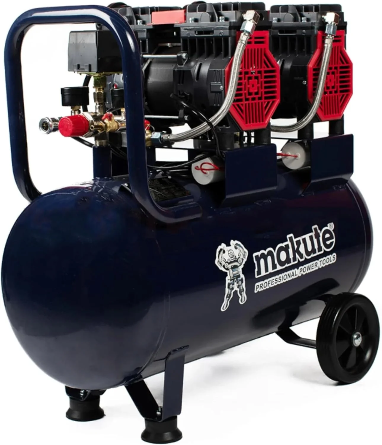 کمپرسور هوای بدون روغن ماکیوت، 3.0 اسب بخار، 2.16 کیلووات، مخزن 50 لیتری، 300 لیتر در دقیقه، 2650 دور در دقیقه، 8 بار / 115 PSI - MK22850
