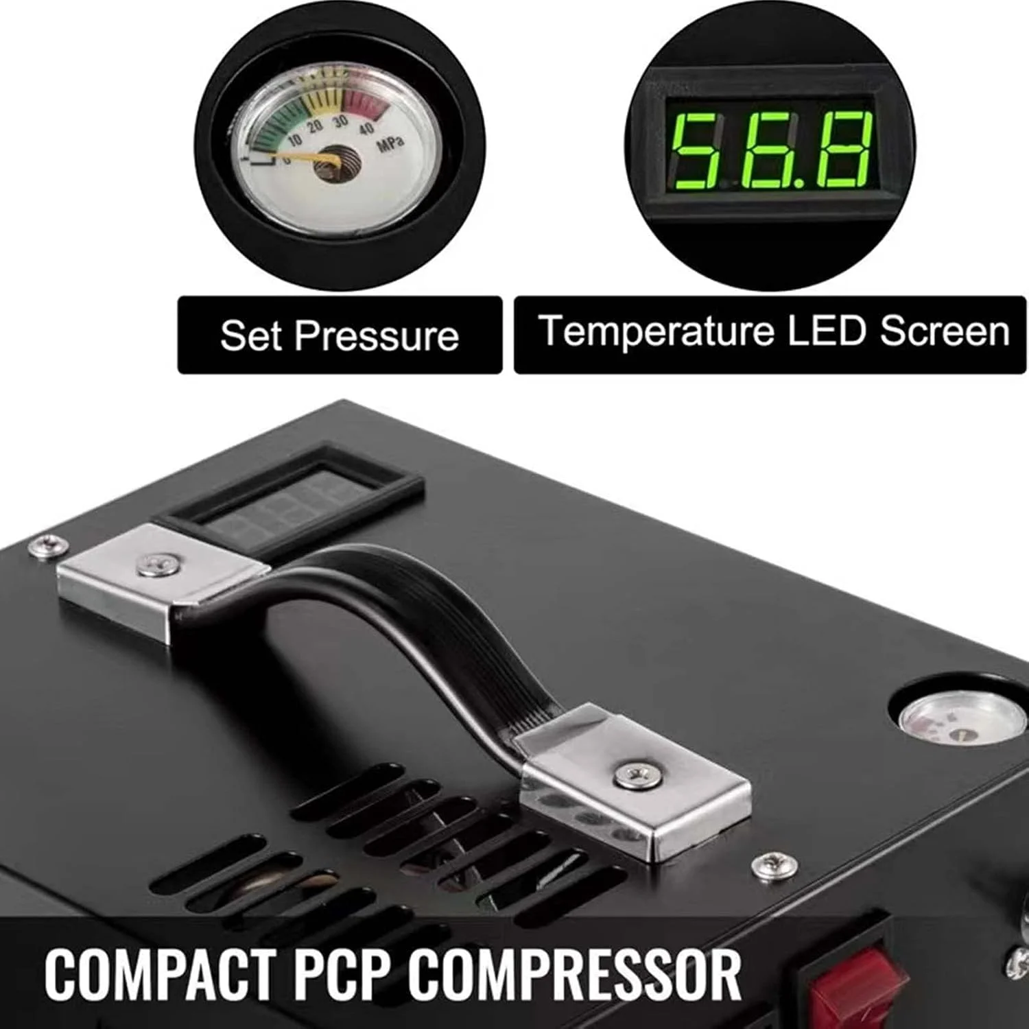 کمپرسور هوای PCP، پمپ کمپرسور هوای فشار قوی DC12V 4500Psi، خنک کننده روغن، آب و فن، کمپرسور غواصی برقی با اتصالات 8 میلی متری، فیلتر برای تفنگ های بادی PCP