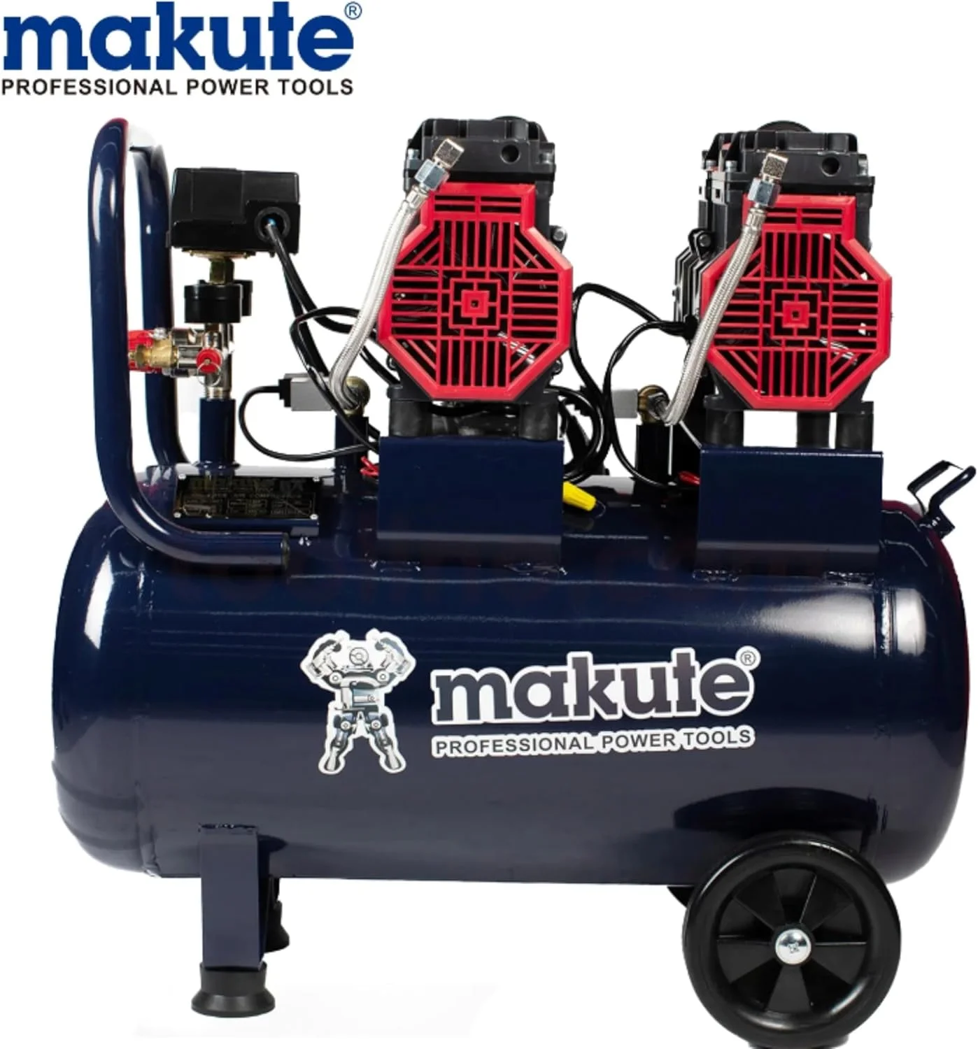 کمپرسور هوای بدون روغن ماکیوت، 3.0 اسب بخار، 2.16 کیلووات، مخزن 50 لیتری، 300 لیتر در دقیقه، 2650 دور در دقیقه، 8 بار / 115 PSI - MK22850