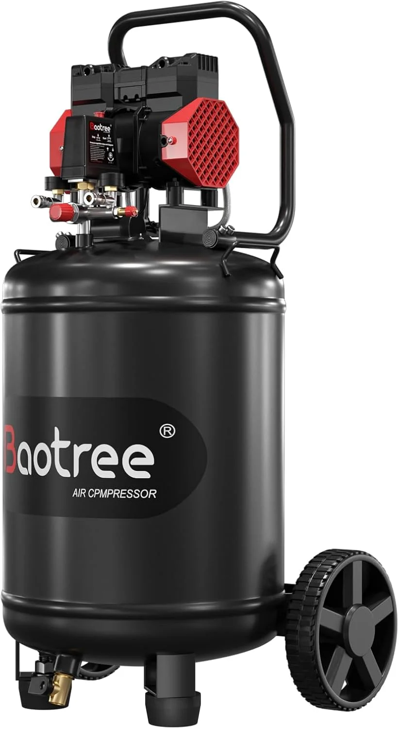 کمپرسور هوای فوق العاده بی صدا 53 لیتری با دو اتصال سریع، 2 اسب بخار 8.75 CFM، حداکثر فشار 115 PSI، مخزن کمپرسور هوای بدون روغن، کمپرسور بی صدا 70dB برای تعمیر خودرو، باد کردن تایر