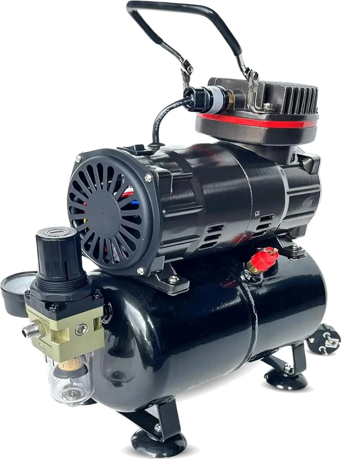 کمپرسور ایربراش AD286 بدون روغن با مخزن هوا / جریان هوای قدرتمند و فشار هوا / مخزن فشار / 4 بار / توقف خودکار