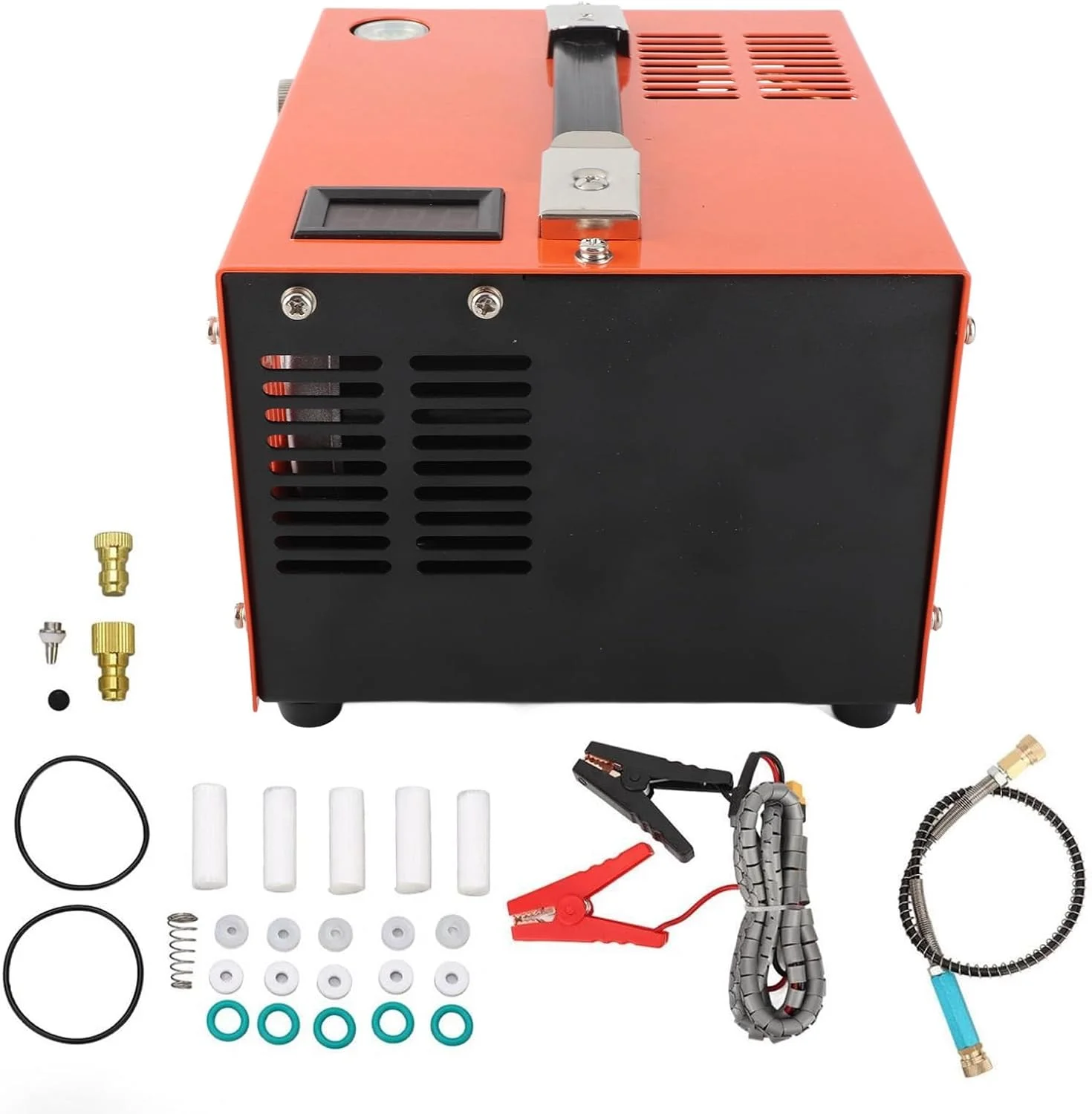 کمپرسور هوا، پمپ PCP 4500Psi 30Mpa DC12V، پمپ هوای قابل حمل برای مخزن پینت بال، کمپرسور هوای PCP با 5 کیت فیلتر پنبه ای