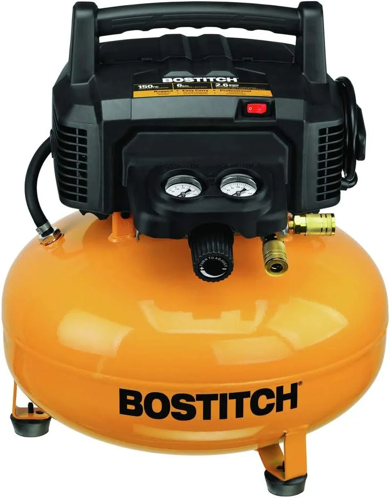 کمپرسور هوای پنکیکی بدون روغن 6 گالن Bostitch BTFP02012 با قدرت 0.8 اسب بخار