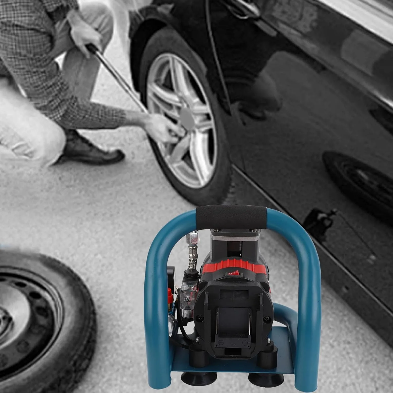 کمپرسور هوای قابل حمل 1.5 لیتری Asixxsix، پمپ باد تایر 2800 دور در دقیقه 8 بار برای BL1830B BL1840B BL1850B BL1860B BL1815 BL1820 BL1825 194309 1 194205 3