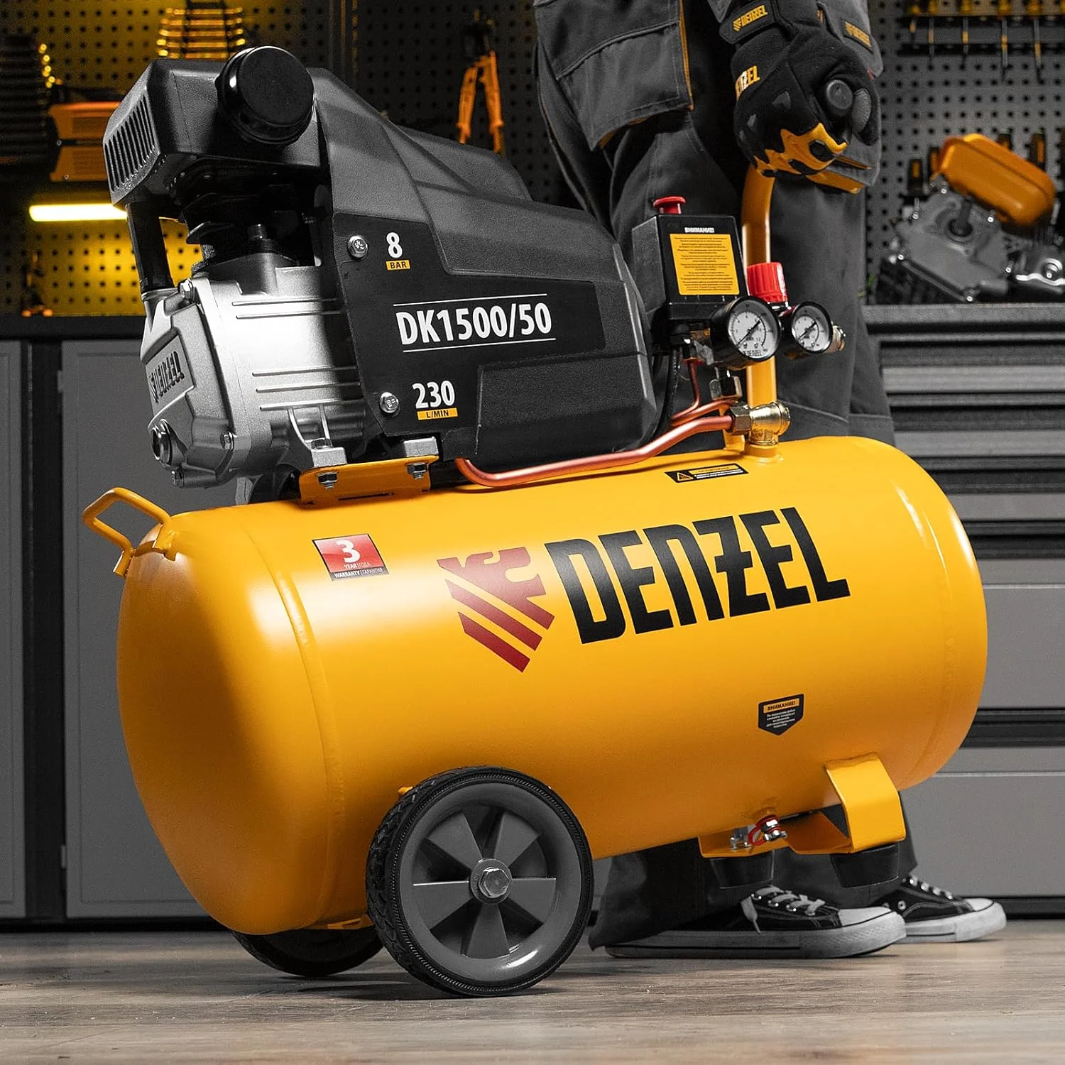 کمپرسور هوا دنزل، X-PRO 1.5 کیلو وات، 230 لیتر در دقیقه (DK1500/50 (50 لیتر))