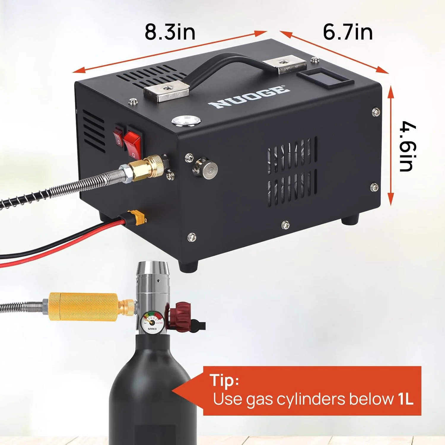 کمپرسور هوای پی سی پی 4500Psi 30Mpa با قابلیت کارکرد با برق 12 ولت DC خودرو یا برق 110 ولت AC خانگی با مبدل، پمپ کمپرسور تانک پینت بال/اسکوبا
