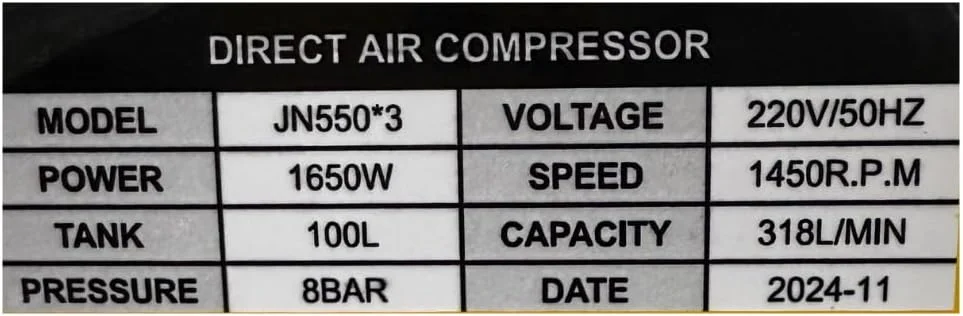 کمپرسور هوا بی صدا و بدون روغن فایبر، 100 لیتری، 1650 وات کمپرسور هوا بی صدا و بدون روغن فایبر، 100 لیتری، 1650 وات