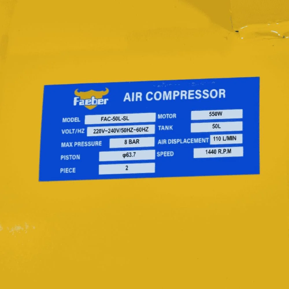 کمپرسور هوای بی صدای بدون روغن فایبر، 50 لیتری، 550 وات