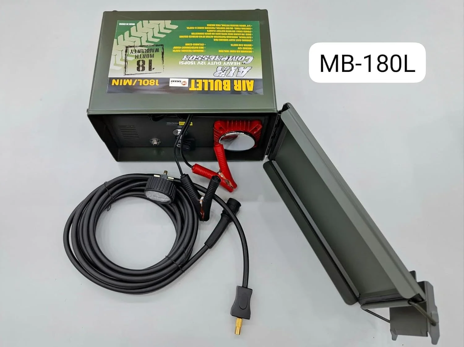 کیت کمپرسور هوای قابل حمل با فشارسنج، گیره های باتری و کیف نگهداری کیت کمپرسور هوای قابل حمل با فشارسنج، گیره های باتری و کیف نگهداری