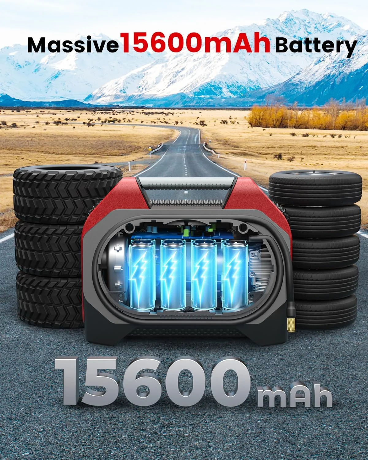 پمپ باد قابل حمل ETENWOLF Vortex S6، کمپرسور هوا برای خودروهای سنگین، پمپ باد بی سیم برای ماشین و وسایل بادی با باتری 19200 میلی آمپر ساعت، چرخه عملکرد 100٪ و پمپ دو سیلندر دوچرخه پمپ باد قابل حمل ETENWOLF Vortex S6، کمپرسور هوا برای خودروهای سنگین، پمپ باد بی سیم برای ماشین و وسایل بادی با باتری 19200 میلی آمپر ساعت، چرخه عملکرد 100٪ و پمپ دو سیلندر دوچرخه