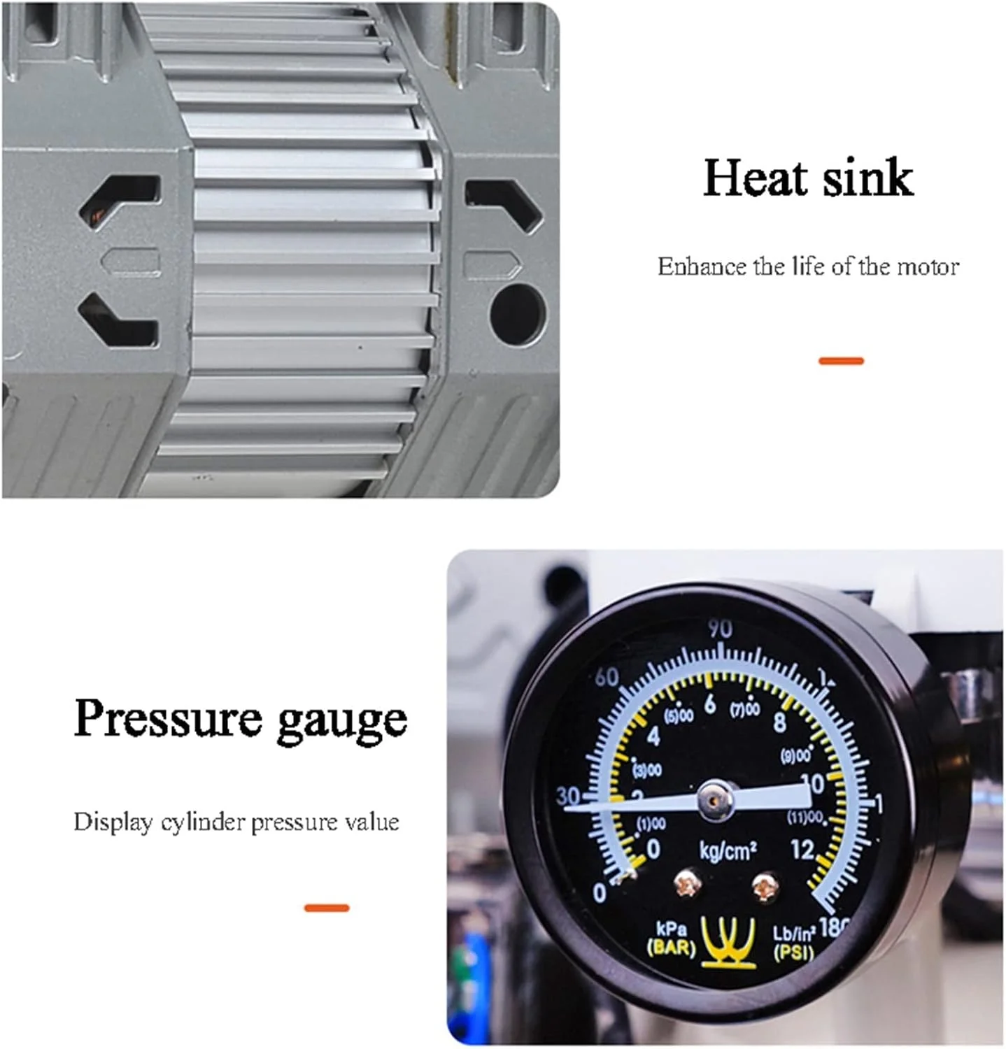 دستگاه کمپرسور هوا REHOOF مدل TG12-680-12L، کمپرسور هوای کوچک، دستگاه کمپرسور هوای بی صدا