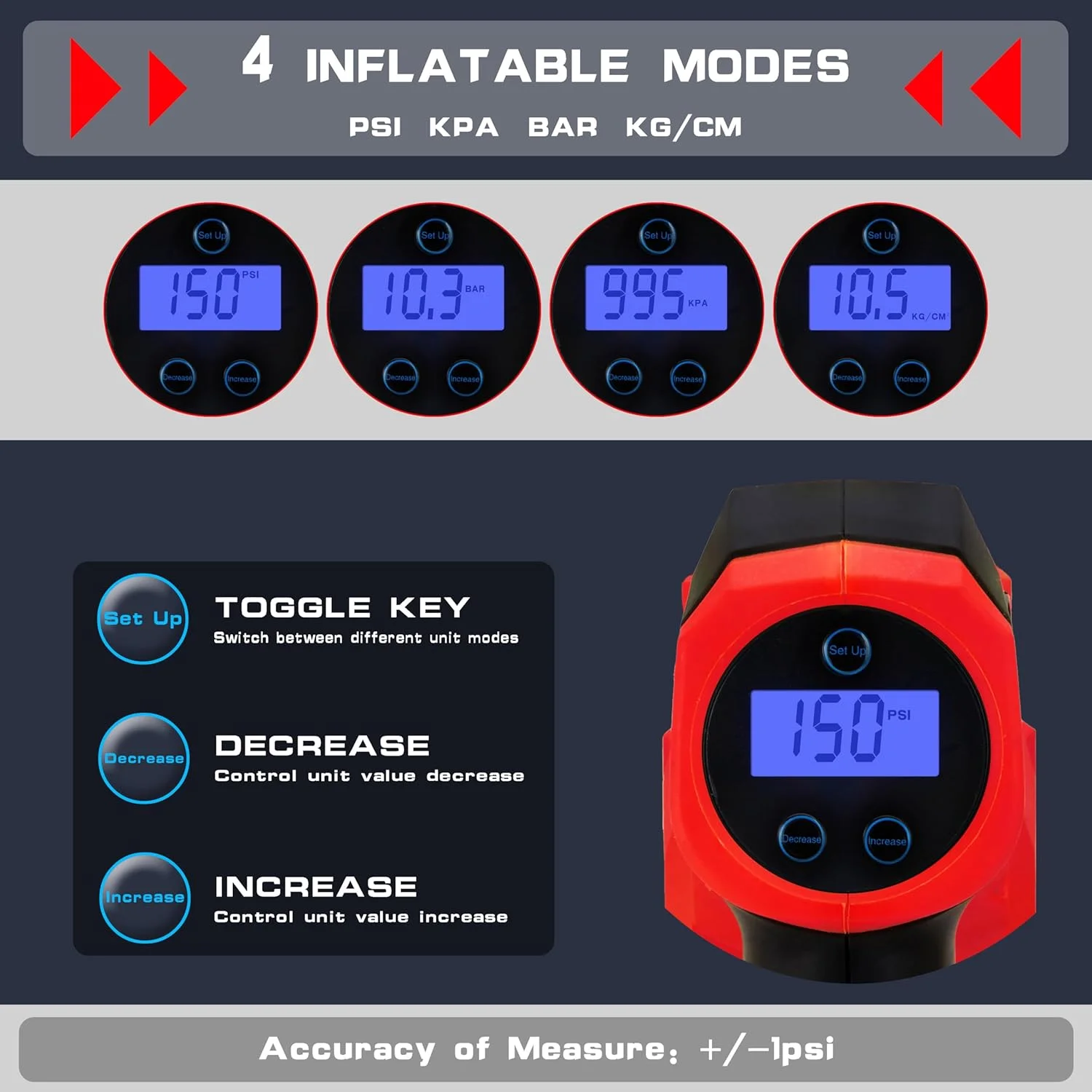پمپ باد تایر قابل حمل برای باتری میلواکی M18 با صفحه نمایش LCD و تنظیم مقدار ثابت برای خودرو، موتورسیکلت، دوچرخه، توپ (بدون باتری)