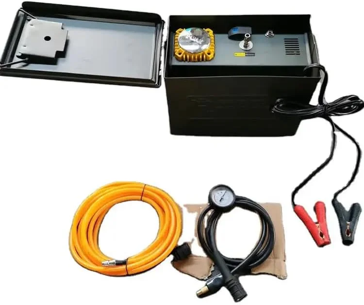 کمپرسور هوای قابل حمل با فشارسنج، پمپ باد تایر و کابل های اتصال