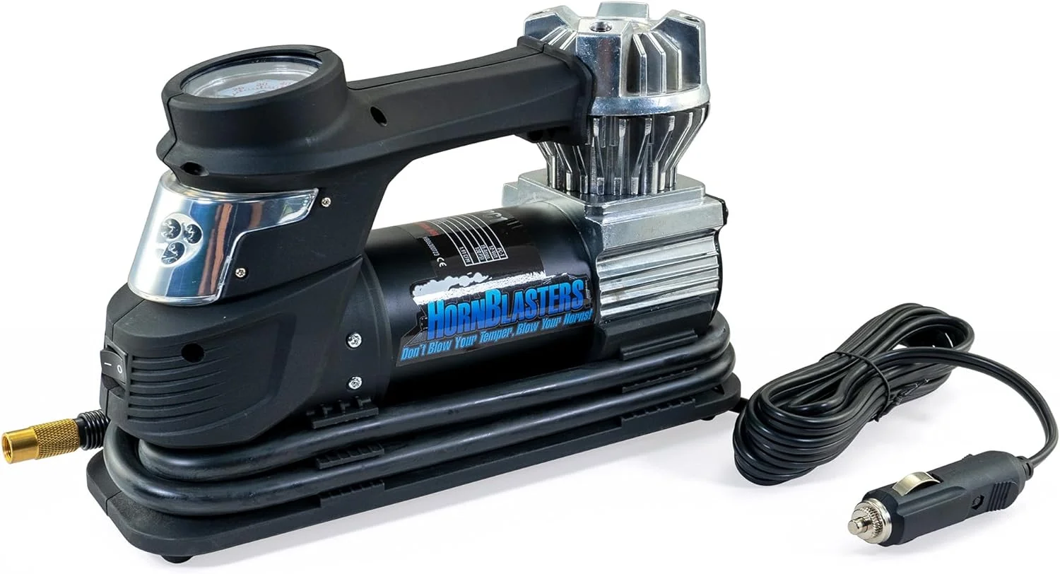 کمپرسور هوای قابل حمل HornBlasters X1 – 12 ولت، 120 PSI برای کامیون و خودرو – جمع و جور، مقاوم، باد کردن سریع