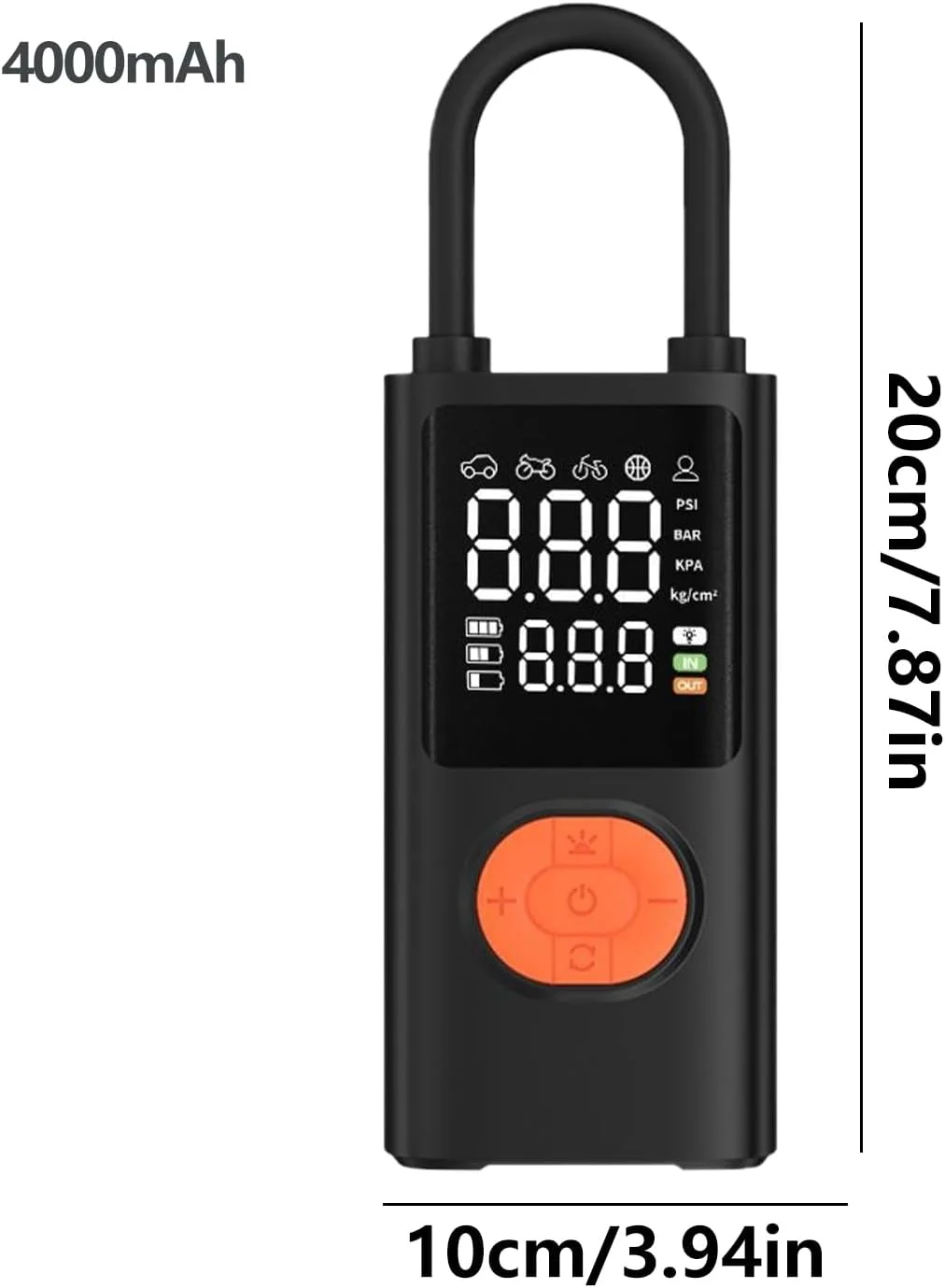 کمپرسور هوای قابل حمل | کمپرسور باد خودرو - تایر بادی شارژی با فشارسنج دیجیتال برای موتورسیکلت، کامیون، توپ، تعمیر، ورزش های فضای باز، مسافرت، کمپینگ، دوچرخه سواری در شب