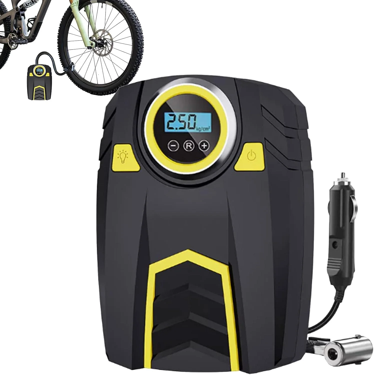 کمپرسور هوای قابل حمل چند منظوره | لوازم جانبی چند منظوره جمع و جور برای باد کردن اسباب بازی، توپ، موتور سیکلت، خانه