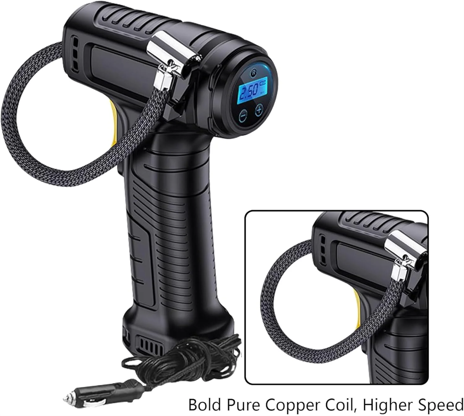 کمپرسور باد قابل حمل، پمپ برای لاستیک خودرو، پمپ باد دستی، پمپ لاستیک خودرو، پمپ باد با صفحه نمایش LCD، چراغ LED، پمپ برقی دوچرخه و پمپ دوچرخه (نسخه سیمی) کمپرسور باد قابل حمل، پمپ برای لاستیک خودرو، پمپ باد دستی، پمپ لاستیک خودرو، پمپ باد با صفحه نمایش LCD، چراغ LED، پمپ برقی دوچرخه و پمپ دوچرخه (نسخه سیمی)