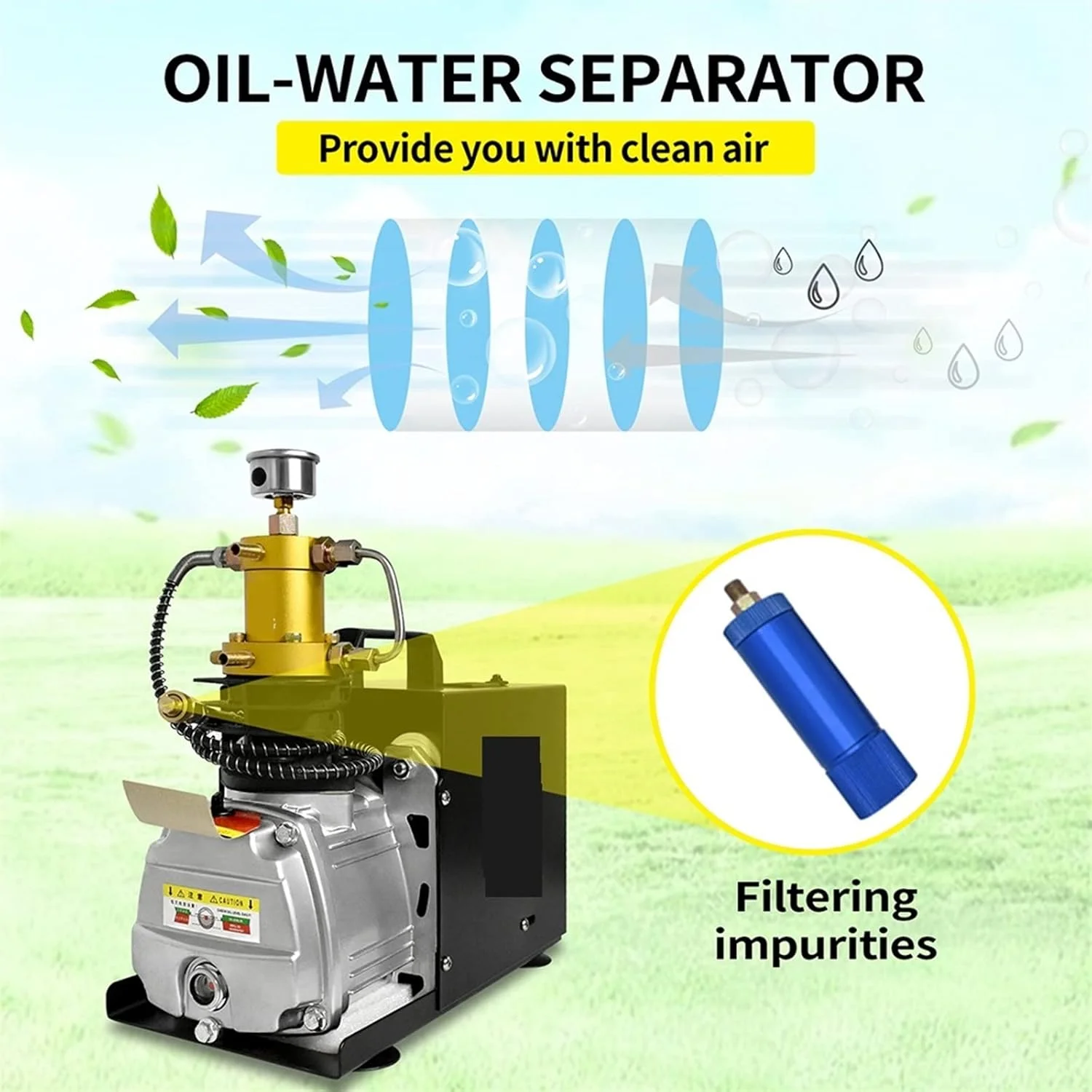 پمپ دیافراگمی GZDodek مدل TXES031 فشار 4500Psi 300Bar 30MPpa کمپرسور هوای الکتریکی PCP پمپ فشار قوی پرکننده مخزن بطری غواصی