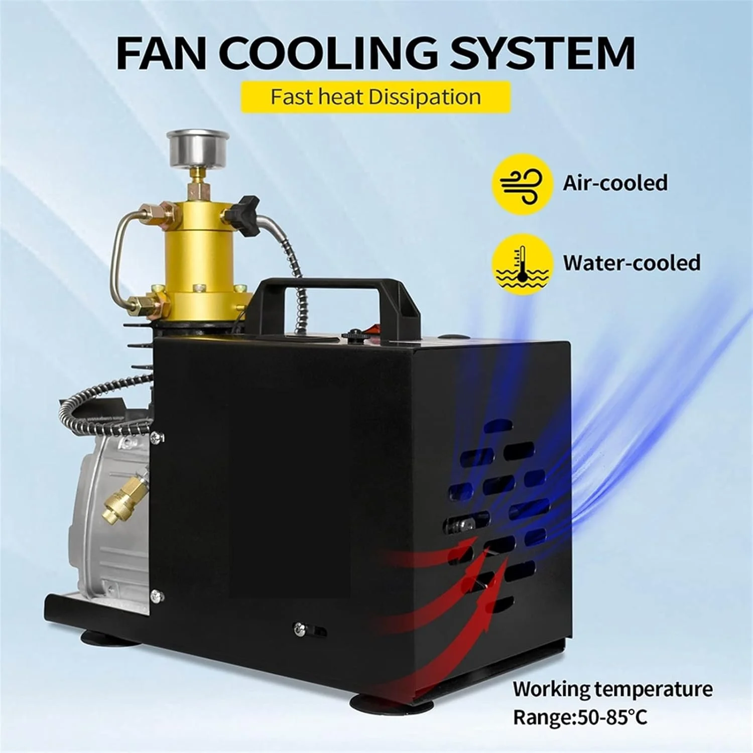 پمپ دیافراگمی GZDodek مدل TXES031 فشار 4500Psi 300Bar 30MPpa کمپرسور هوای الکتریکی PCP پمپ فشار قوی پرکننده مخزن بطری غواصی