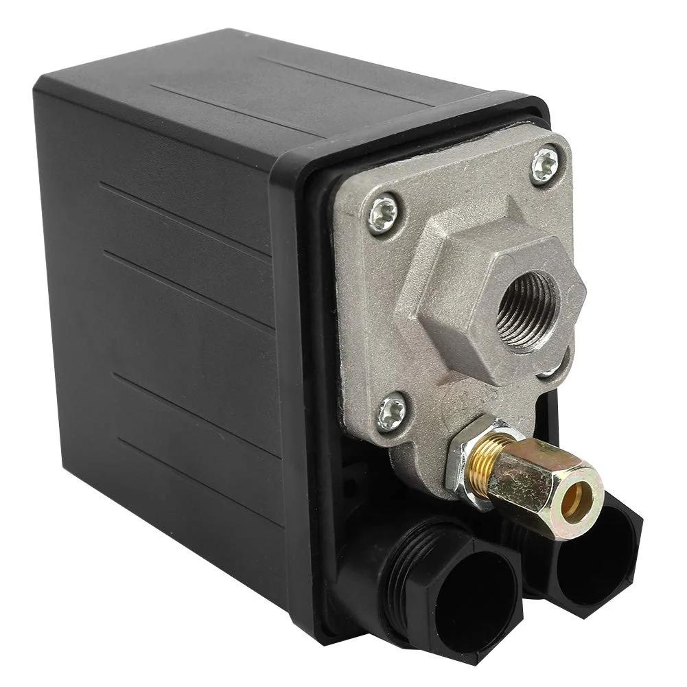 دوماری سوئیچ شیر فشار، رگولاتور کنترل کمپرسور هوا تک سوراخ 0.4~0.7MPA G1/4 220V برای کمپرسور هوا