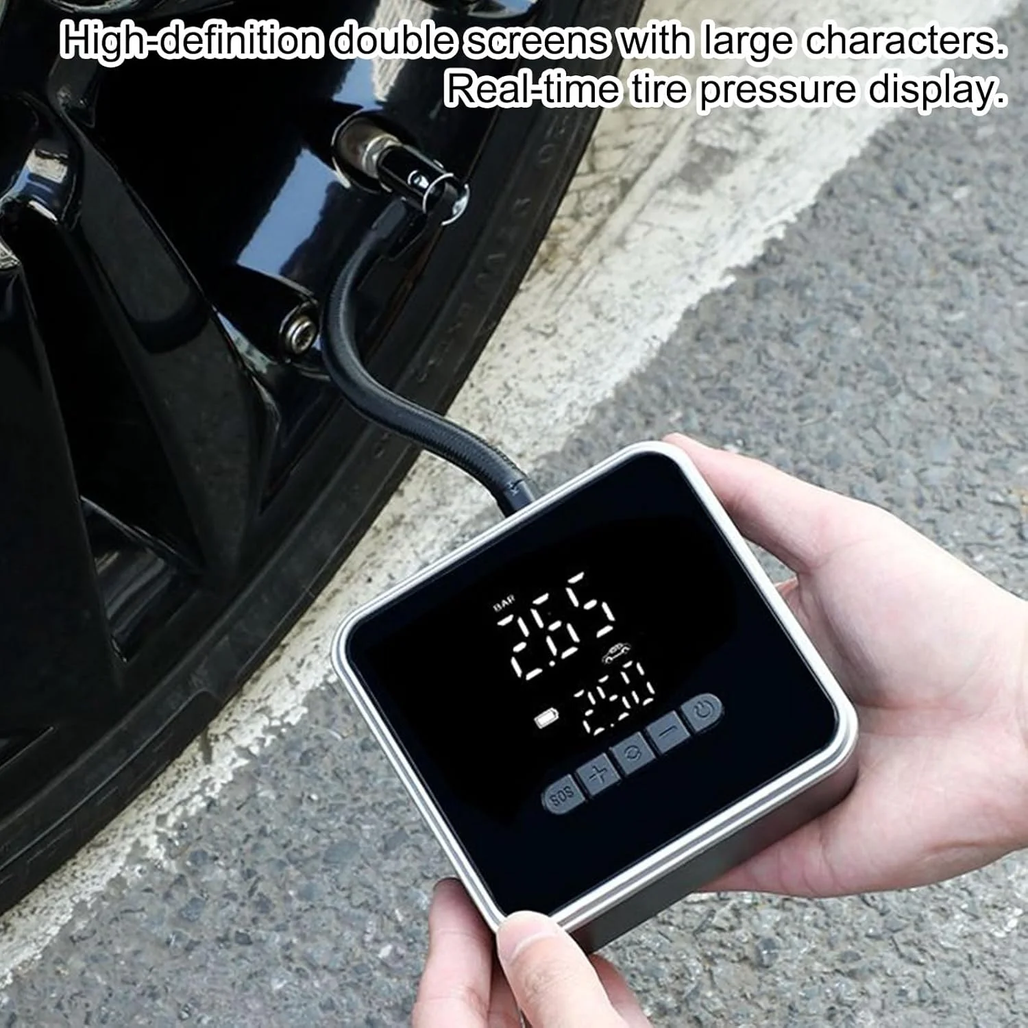 کمپرسور هوای قابل حمل، پمپ باد لاستیک خودرو بی سیم - ابزار اتوماتیک شارژی برقی بی سیم برای موتور سیکلت، دوچرخه و خودرو کمپرسور هوای قابل حمل، پمپ باد لاستیک خودرو بی سیم - ابزار اتوماتیک شارژی برقی بی سیم برای موتور سیکلت، دوچرخه و خودرو