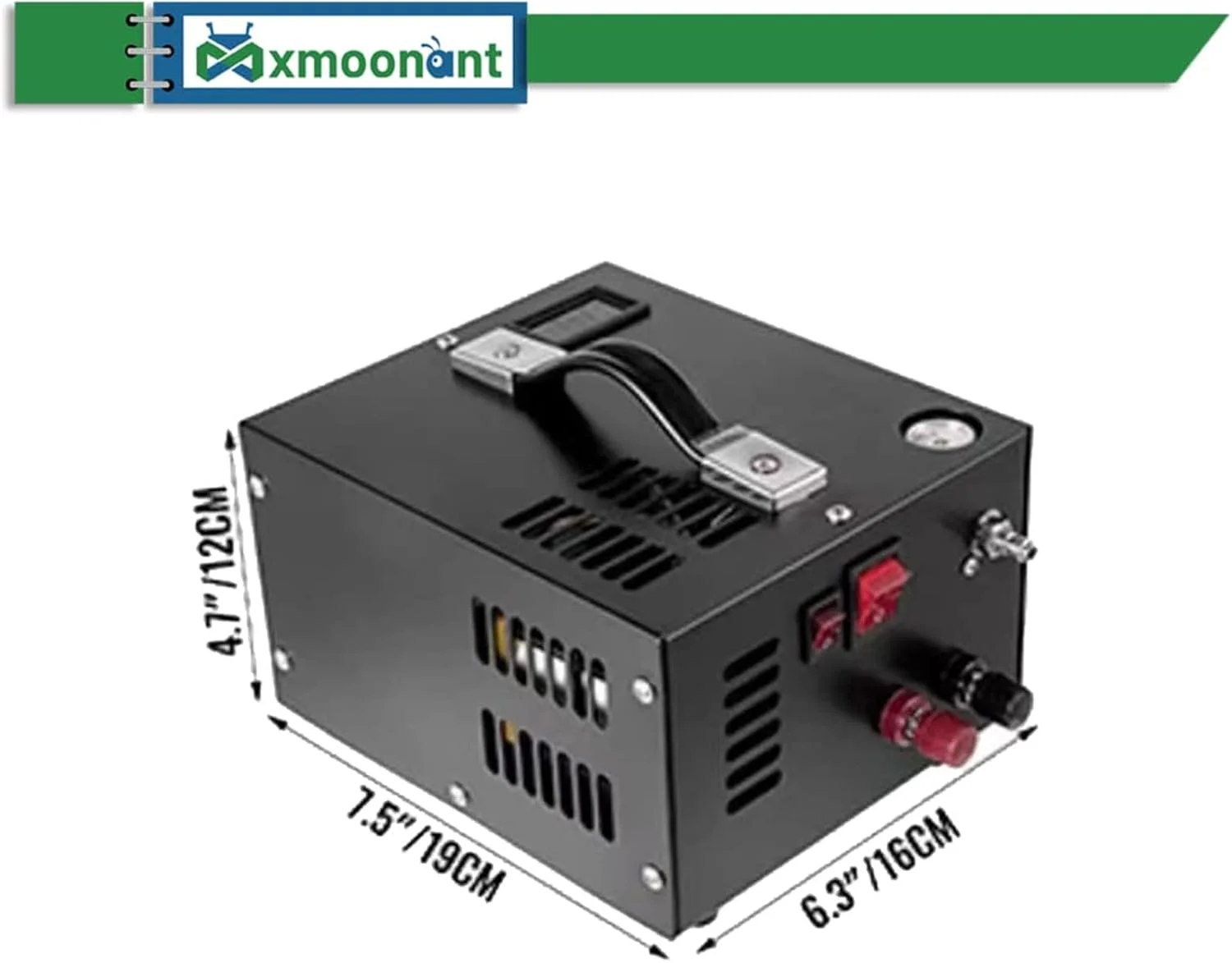 کمپرسور هوای پی سی پی هانزالا با خاموشی دستی، فشار 4500Psi/30Mpa برای تانک پینت بال و تفنگ بادی، پمپ هوای برقی با آداپتور برق داخلی، مشکی - 12 ولت