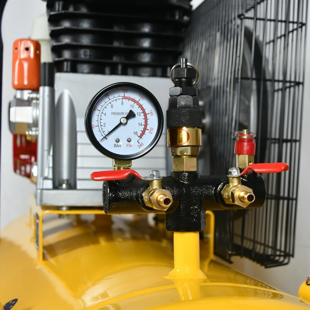 کمپرسور هوا 200 لیتری بنزینی 6.5 اسب بخار، مدل H2065 به همراه فیلتر