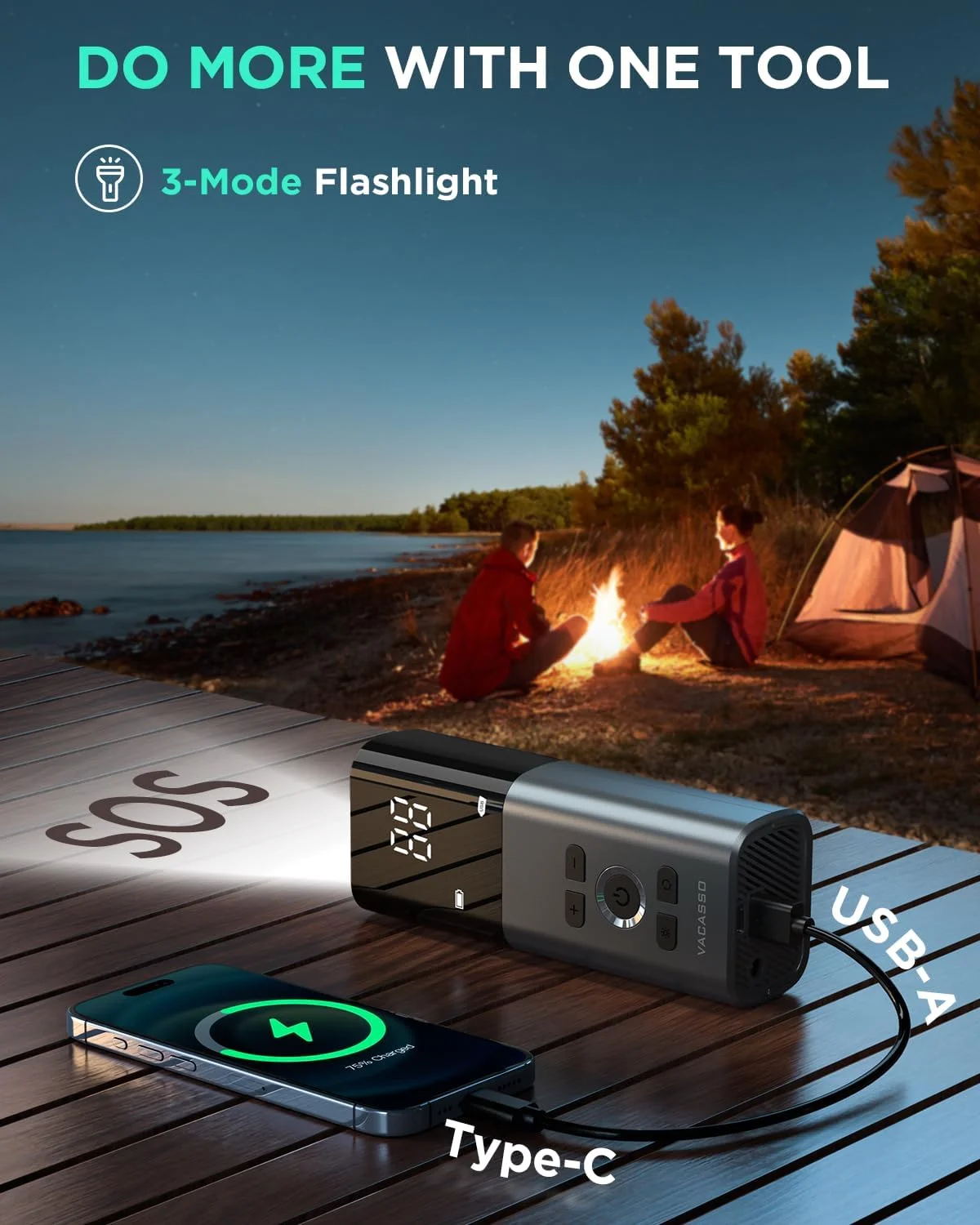 پمپ باد قابل حمل، کمپرسور هوا 150PSI برای لاستیک خودرو با درجه فشار دقیق، کمپرسور هوای بی سیم 20000mAh برای خودرو، موتورسیکلت، دوچرخه، توپ و غیره، توقف خودکار هوشمند