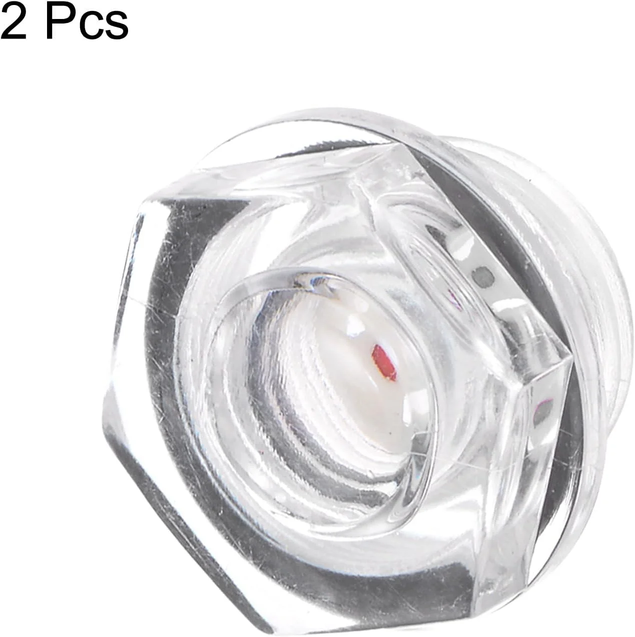 sourcing map 2 عدد شیشه روغن کمپرسور هوا M18 x 1.5mm گیج سطح مایع نر، نشانگر روغن سر شش گوش پلاستیکی با حلقه O برای اتصالات کمپرسور هوا، جعبه دنده، مخازن، شفاف