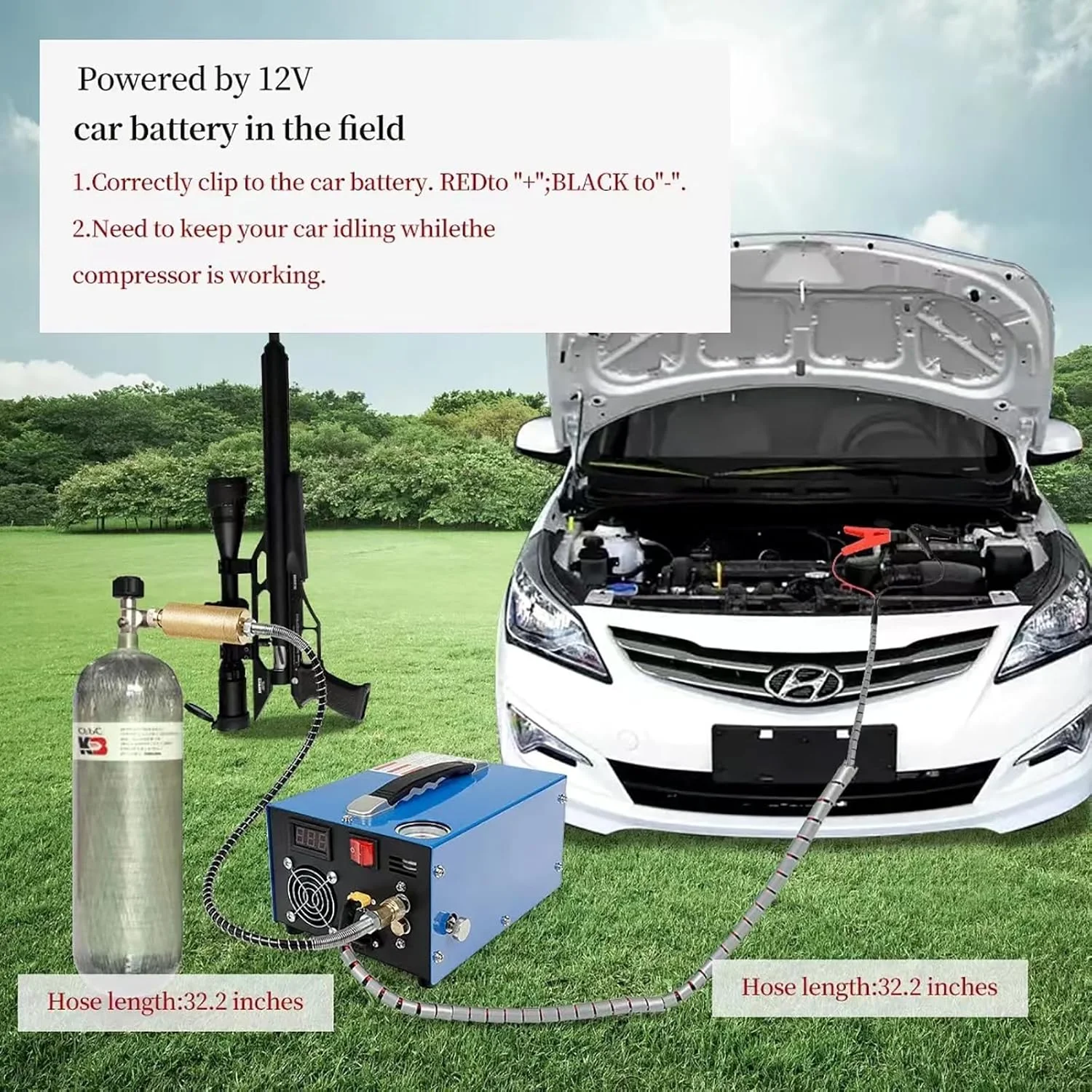 کمپرسور هوای قابل حمل PCP مدل HYQNG با مبدل برق و فیلتر رطوبت روغن، پمپ هوای سریع برای تفنگ بادی، تپانچه و مخزن پینت بال با آداپتور برق خارجی کمپرسور هوای قابل حمل PCP مدل HYQNG با مبدل برق و فیلتر رطوبت روغن، پمپ هوای سریع برای تفنگ بادی، تپانچه و مخزن پینت بال با آداپتور برق خارجی