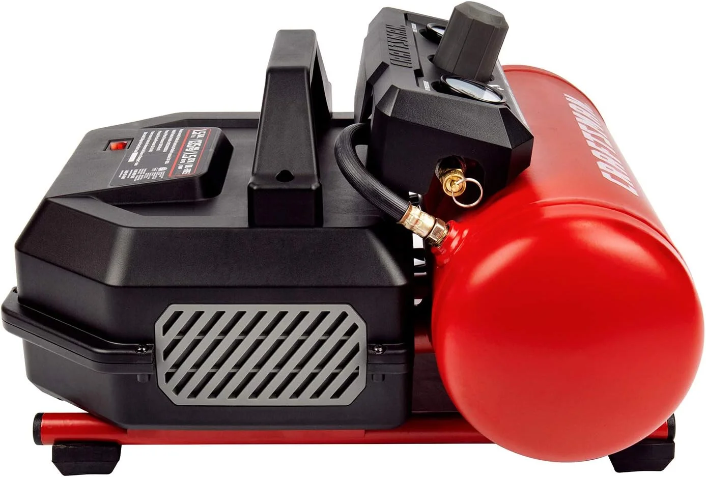 کمپرسور هوای قابل حمل 1.5 گالن، 3/4 اسب بخار، حداکثر 135 PSI، 1.5 CFM@90psi، مخزن هوای بدون روغن، ابزار هوای برقی، CMXECXA0200141A، قرمز کمپرسور هوای قابل حمل 1.5 گالن، 3/4 اسب بخار، حداکثر 135 PSI، 1.5 CFM@90psi، مخزن هوای بدون روغن، ابزار هوای برقی، CMXECXA0200141A، قرمز